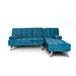 Sofá-cama com chaise longue e mesa de apoio Azul