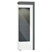 Vitrina LED de 1 porta e abertura à direita, incluindo Teo Branco/cinza