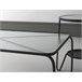 Mesa de centro de metal com tampo de vidro Preto