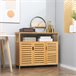 Aparador Bambu HOMCOM, casa - móveis de armazenamento Castanho