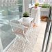 Conjunto de terraço metálico dobrável com 2 cadeiras e mesa quadrada Bistreau O91 Branco