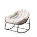 Cadeira de balanço de rattan para exterior, almofada Bege