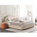 Beliani Cama com armazenamento Bouclé VAUCLUSE 194x214 Bege