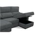 Chaise longue convertível em cama tecido APRIL Cinza