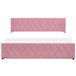 Beliani Cama com estrado Veludo ROCHEFORT 190x214 Rosa