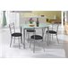 Conjunto de mesa com 4 cadeiras MILAN II Branco/ Preto