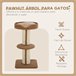 Arranhador para Gatos Aglomerado de Madeira, Poliéster e Sisal Castanho