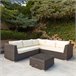 Conjunto de mobiliário de terraço sofá de canto modular com mesa Aktive Preto
