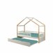 Cama nido de madeira maciça WOOD 90x190 cm em branco natural Branco/ Madeira