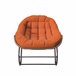 Cadeira de balanço de rattan para exterior, almofada Bege