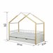 Cama nido de madeira maciça WOOD 90x190 cm em branco natural Branco/ Madeira