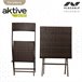 Conjunto de mesa e cadeiras dobráveis de rotim Aktive para terraço Preto