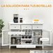 Aparador de Cozinha MDF, Madeira de Melamina e Vidro HOMCOM 120 Branco