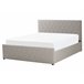 Beliani Cama com estrado Pele sintética ROCHEFORT 170x214 Cinza Escuro
