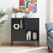 Aparador de aço Janakkala com 2 portas Preto