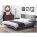 Beliani Cama com estrado Veludo LIMOUX 187x213 Azul Marino