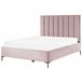 Beliani Cama com armazenamento Veludo SEZANNE 170x215 Rosa
