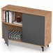 Aparador, Móvel Auxiliar de Sala, Buffet, 2 Portas, 1 Prateleira 86x112x33 cm Cinza
