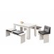 Conjunto mesa com 2 bancos CITY Branco