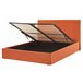 Beliani Cama com armazenamento Veludo VION 177x216 Laranja