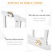 Barreira de Segurança Aço e ABS PawHut Branco