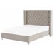 Beliani Cama Terciopelo LUBBON 189x215 Cinza