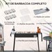Barbecue a Carvão Aço Inoxidável e Metal Galvanizado Outsunny Preto