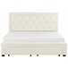 Beliani Cama com armazenamento Veludo LIEVIN 185x217 Creme