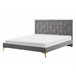 Beliani Cama com estrado Veludo LIMOUX 147x213 Cinza