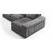 Chaise longue 3 lugares com 3 puffs FULL Antracite
