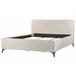 Beliani Cama com estrado Poliéster VALOGNES 192x220 Cinza Claro