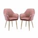Conjunto de 2 poltronas de veludo com pernas de metal Rosa