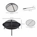 Braseiro de Exterior Metal Outsunny Preto
