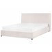 Beliani Cama com armazenamento Veludo LAVAUR 183x210 Branco/ Bege