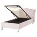 Beliani Cama com armazenamento Veludo METZ 126x217 Rosa Talco