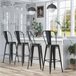 Bancos de Bar Metal HOMCOM, casa - cadeiras Preto