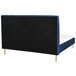 Beliani Cama com estrado Veludo MARVILLE 198x225 Azul Marino