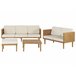 Beliani Conjunto lounge Madeira de acácia BARATTI Creme