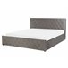 Beliani Cama con almacenaje Terciopelo AMIENS 171x217 Cinza Escuro