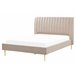 Beliani Cama com estrado Veludo MARVILLE 182x225 Areia