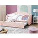 Beliani Cama nido Terciopelo EYBURIE 99x217 Cinza Claro
