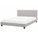 Beliani Cama Poliéster LA ROCHELLE 190x218 Cinza Claro