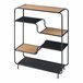 [en.casa] Estante de chão Kristiansand  6 prateleiras metal MDF Carvalho