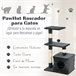 Arranhador para Gatos Aglomerado de Madeira, Pelúcia e Sisal Cinza