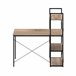 Mesa de escritório com prateleira 3 prateleiras Aço Estilo Industrial Preto/ Madeira