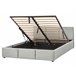 Beliani Cama com armazenamento Veludo BOUSSE 171x219 Bege