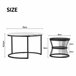 Mesa de centro, mesa de sala, iluminação LED, gavetas 70x45 Branco/ Preto