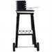 Barbecue a Carvão Metal e Porcelana Outsunny Preto