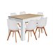 Pack Mesa Fixa de Jantar ou Cozinha + 6 Cadeiras Nórdicas 138x80 Branco