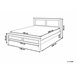 Beliani Cama com estrado Pinho OLIVET 148x208 Azul